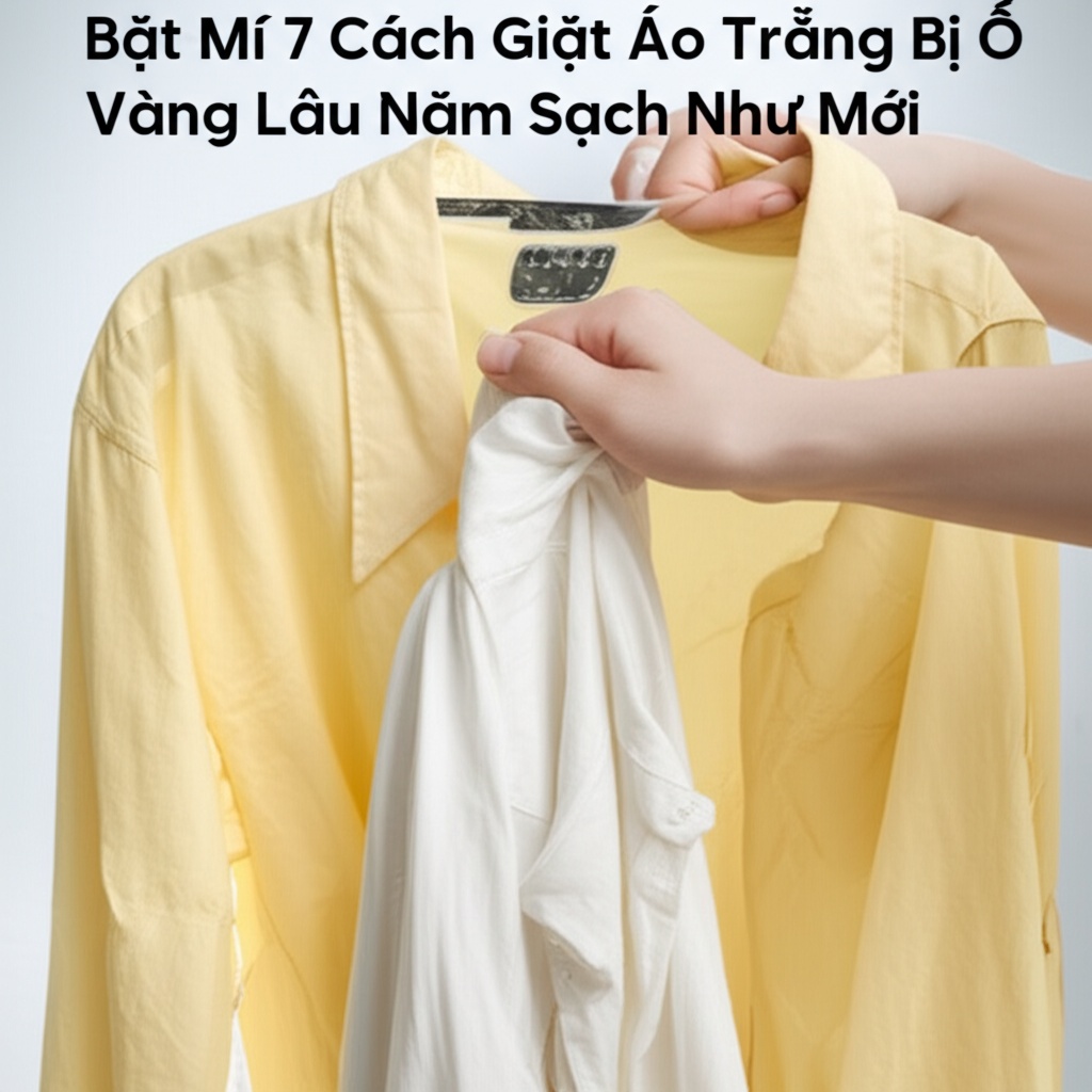 Hình minh họa cho bài viết: Bật Mí 7 Cách Giặt Áo Trắng Bị Ố Vàng Lâu Năm Sạch Như Mới
