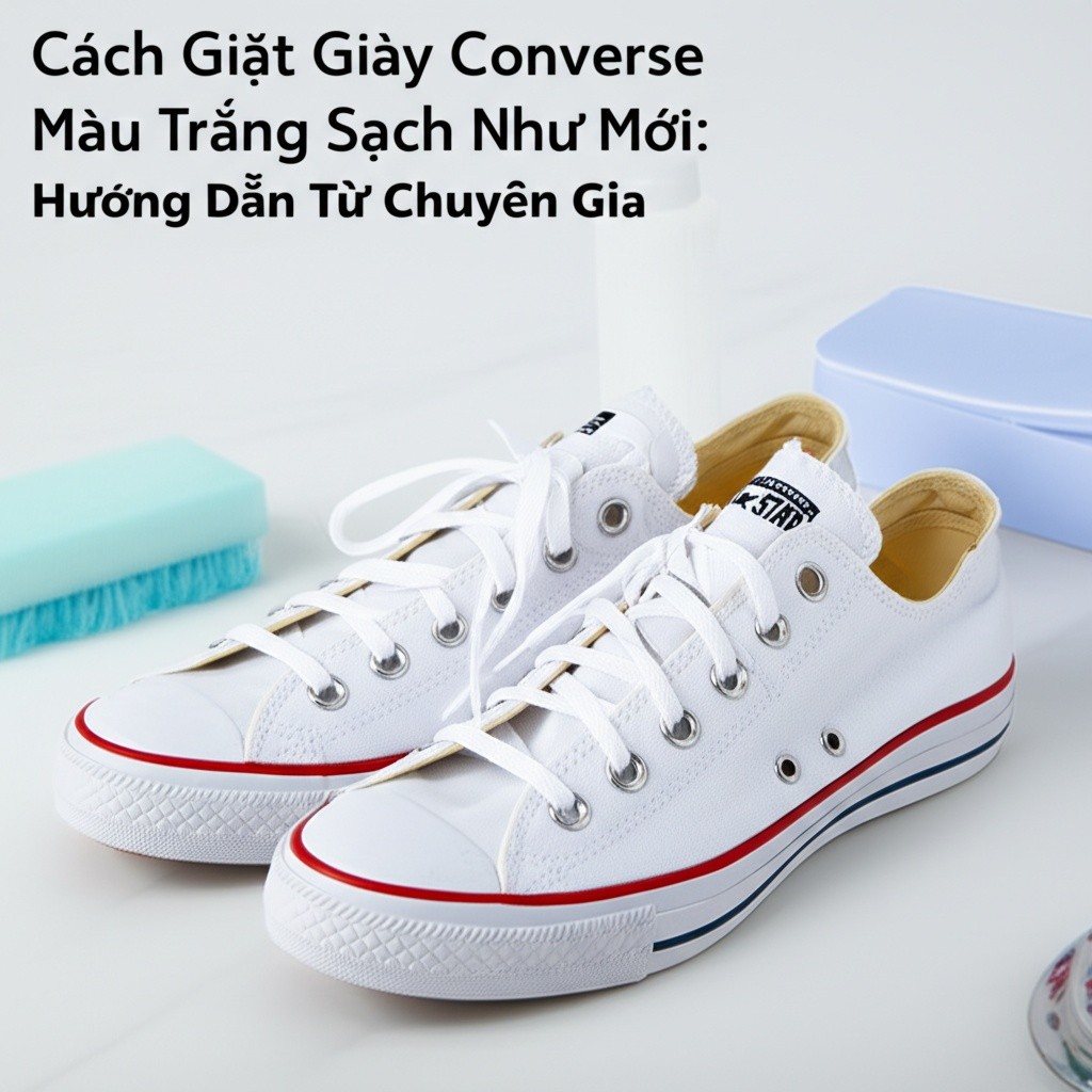 Hình minh họa cho bài viết: Cách Giặt Giày Converse Màu Trắng Sạch Như Mới: Hướng Dẫn Từ Chuyên Gia
