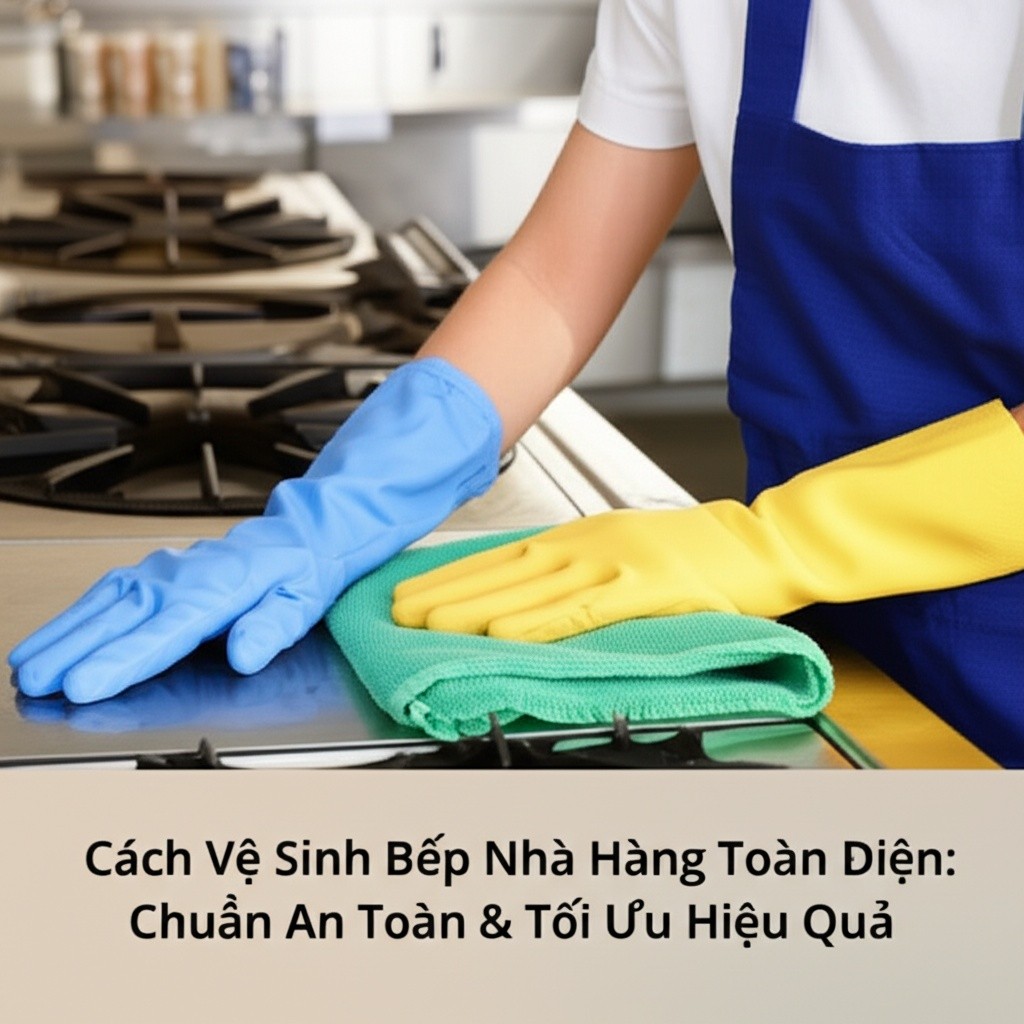 Hình minh họa cho bài viết: Cách Vệ Sinh Bếp Nhà Hàng Toàn Diện: Chuẩn An Toàn & Tối Ưu Hiệu Quả